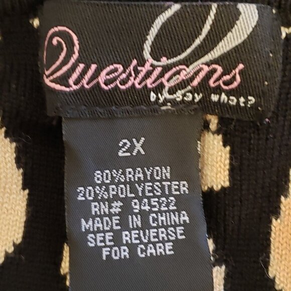 Questions Tan & Black Leopard Print Pullover Sleeveless Hourglass Dress, Size 2X - Picture 6 of 8